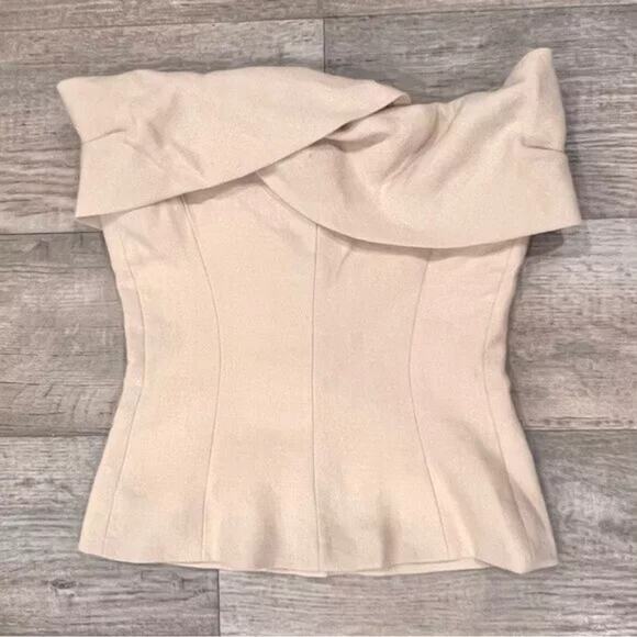 ZARA Strapless Linen Fitted Blazer NWT | Sand Tan | Structured Top - Picture 16 of 16